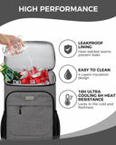 BAGLHER Cooler Backpack 30 Cans, Leakproof Waterproof Cooler Bag with 5 Reusable Ice Pack for Camping, Beach, Hiking, Grey