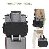 WOLT Dog Travel Bag Dog Bag for Traveling and Supplies with 2 Collapsible Bowls, 2 Food Containers, 1 Place Mat, Grey