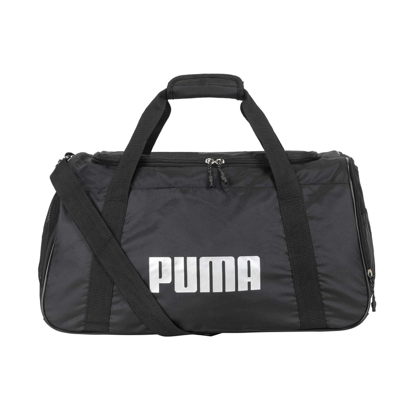 PUMA unisex adult Evercat Foundation Duffel Bags, Black/Silver, One Size US