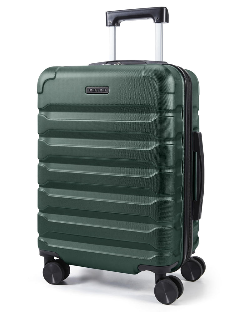 LIGHT FLIGHT Carry On Luggage 22x14x9 Airline Approved, Expandable Carry On Suitcases with Wheels, Lightweight Luggage, Durable Hard Shell 20 Inch Rolling Suit Case for Men Women Travel, Deep Green