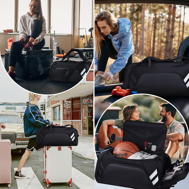 WOLFILIST Gym Bags for Men/Women, 58L Large Sports Travel Duffel Bag with Shoes Compartment & Wet Pocket, Gym Workout Backpack, Weekender Bag Overnight Backpack for Travel