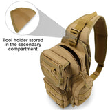 G4Free Tactical EDC Sling Bag Pack with Adjustable Holster Sling Shoulder Assault Range Backpack(Tan)