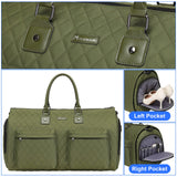 Womens Convertible Garment Bags for Travel, Modoker Waterproof Carry On Garment Bag Garment Duffel Bag - 2 in 1 Hanging Suitcase Suit Travel Luggage Bag, Green