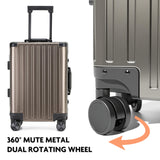 Lanuitjoy All Aluminum Carry On Luggage 22x14x9 Airline Approved Hard Shell Carry On Luggage Zipperless Luggage Metal 20inch Suitcase Luggage, Champagne Gold