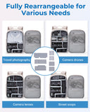 BAGSMART Camera Backpack, DSLR SLR Small Camera Bags for Photographers Compatible for Sony Canon Nikon, Shoulder Strap 2-in-1 Travel Backpack Fits 12.9" iPad, Beige