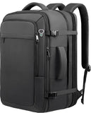 Sirmaeed Carry on Backpack for 1-10 Days Trips, Extra Large 40L-50L Travel Backpack TSA Approved, Expandable Laptop Bagpack, Water Resistant Bag Compatible with 17.3 inch Laptops, Black