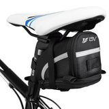 BV Strap-On Bike Bag with Reflective Material - Saddle Bag with Seperate Divider for Small Items for All Your Essentials - Bike Pouch with Taillight Hanger for Maximum Safety (Cycling Bag, Large)