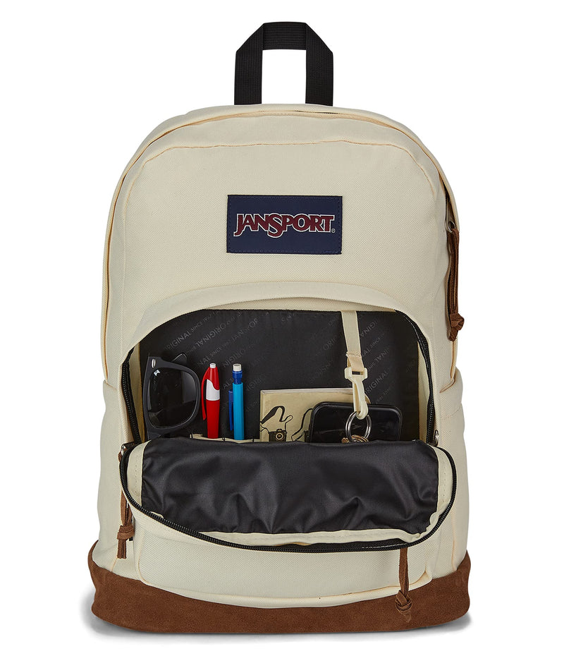 JanSport Right Pack Backpack - Durable Daypack with Padded 15" Laptop Sleeve, Spacious Main Compartment & Integrated Water Bottle Pocket - Coconut