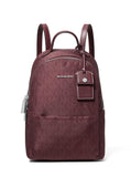 Michael Kors Sable Extra Small Covertible Messenger Backpack, Silver-Tone Hardware/Tonal MK Signature Nylon/Oxblood