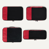 Amazon Essentials 4-Piece Packing Cubes Travel Accessories Set, Luggage Organizer, Double Zipper, Mesh Top, Space-Saving Suitcase Organizer, Small/Medium/Large/Slim, Red (Previously Amazon Basics)