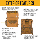 Carhartt 35L Nylon Workday Backpack, Durable Water-Resistant Pack with 15" Laptop Sleeve and Adjustable Shoulder Straps, Carhartt Brown