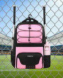 COMECOI Softball Bag, Lightweight Baseball Backpack with Shoes Compartment, Baseball Bat Bags with Fence Hook for TBall Bat & Equipment, for Batting Mitten, Helmet, for Girls, Boys, Youth, Adults