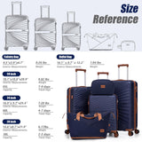 Eeeza Luggage Sets 5 Piece, Suitcases with Wheels, ABS Hard Case Luggage with TSA Lock Spinner Wheels, Carry On Luggage Set (20/24/28 inch)