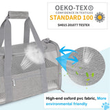 CUSSIOU Soft Sided Cat Carrier for Small Cats Puppies up to 15 Lbs, Airline Approved Pet Carrier Collapsible Travel Puppy Carrier with Reflective Strip, Grey