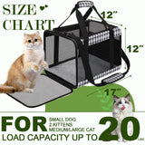 EXPAWLORER Large Cat Carrier Dog Carriers Soft for Small Medium Cats Puppies Up to 20lbs, Airline Approved Pet Carrier Soft-Sided Collapsible Pet Travel Carrier Fit 2 Kitties (Black)