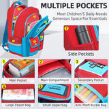 JIRAIKEI School Backpack for Boys,3pcs Gamer Boys Backpack with Lunch Box Set for Kids Teens Elementary Middle School Students Ages 6-18,17" Large Capacity School Bookbag with Multiple Pockets