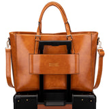 Badgley Mischka Julia Vegan Leather Weekender Duffel Bag for Travel (Brown)