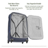 eagle creek Expanse 4-Wheel 26" Luggage – Durable Checked Spinner Suitcase with Expandable Capacity – Rugged Fabric, Lockable Zippers & Grab Handles – Travel-Ready – Pilot Blue