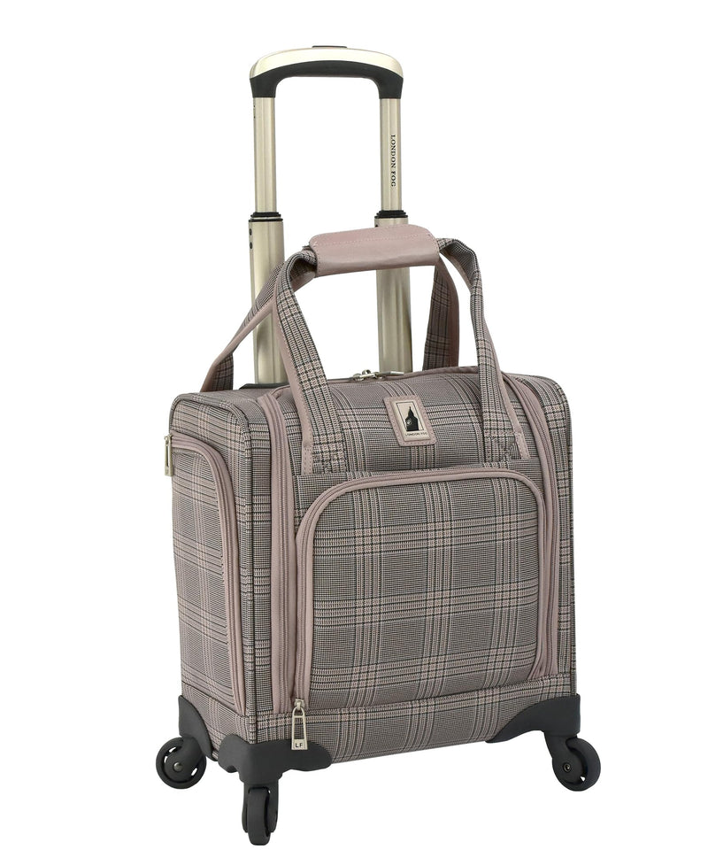 London Fog Brentwood IV 15" 4-Wheel Under the Seat Bag, Rose Charcoal