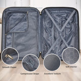 LARVENDER Luggage Sets 5 Piece Hardside Expandable Suitcase with Wheels Lock,PC+ABS Hardside Lightweight Rolling Suitcase for Women and Men,Cheetah