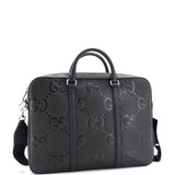 Gucci, Pre-Loved Convertible Briefcase Jumbo GG Embossed Leather, Black