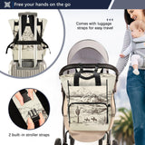 Jihqo Diaper Bag Backpack West Desert with Cowboys Travel Diaper Bags for Women, 10L Functional Baby Changing Bag with Insulted Pockets, Stroller Straps
