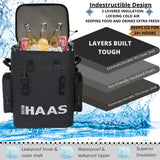 Brew Haas Backpack Cooler Matte Black, Premium Leak Proof Zipper, Insulated, Smart aerogel Pockets, This Waterproof Back Pack Cooler Soft Sided, Hold 36 Can Like The yeti and rtic Coolers