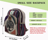 KayJayStyles Small Lightweight Daypack Backpack Handmade Himalayan Hemp Bohemain Travel, Hiking, Purse