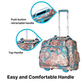 Olympia U.S.A. Deluxe Lightweight Rolling Overnighter Case Overnight Laptop Bag Weekender Travel Carry-On Suitcase Luggage with Wheels and Adjustable Push-Down Handle