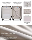 Carry On Luggage 22x14x9 Airline Approved, FLO5 Expandable Polycarbonate Suitcase with Front Pocket (FX-Core, Brown-Black, 20 Inch)