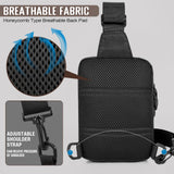 DEYACE Small Sling Bag for Men, Tactical Inspired Waterproof Utility EDC Mini Crossbody Chest Bag for Travel Work Sport (Black)
