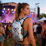 Zavothy Rave Hydration Backpack Lightweight Water Backpack for Cycling Running Hydration Pack Hiking Backpack with 2L Water Bladder White