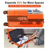 AAIVV 4 Piece Luggage Set Expandable ABS Travel Suitcase Set TSA Lock Hardshell Durable Lightweight Traveling Luggage Sets Gift for Back to School (Orange, 28in26in20in13in)