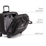 TUMI - Alpha Deluxe 4 Wheeled Laptop Case Brief - Laptop Bag with Wheels - Travel Briefcase with Expandable Design - Black