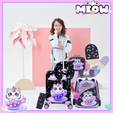 Inprof Kid's Luggage Set 5 Piece Suitcase Set 16' Hardside Spinner Wheels Girls Carry On Toddler Travel Rolling Airline Approved