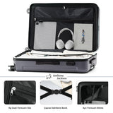 ANTHONY JACKSON 3 Piece ABS Luggage Set – Lightweight Suitcases with Spinner Wheels – 3 Different Sizes – TSA Lock – Hard Shell Travel Luggage for Men & Women