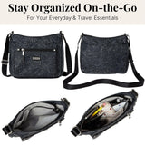 Baggallini Uptown Bagg - 9.5" x8.25“ RFID Crossbody Purse, Lightweight Water-Repellent Nylon Travel Bag for Women