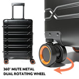 All Aluminum Carry On Luggage 22x14x9 Airline Approved, Zipperless Carry On Suitcase Hard Shell Carry On Luggage with Spinner Wheels, Black 3-Piece with14in Hand Tote Suitcase,Eco-friendly tote bag