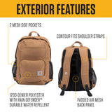 Carhartt 23L Single-Compartment Backpack, Durable Pack with Laptop Sleeve and Duravax Abrasion Resistant Base, Black