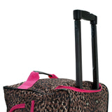 Rockland Rolling Duffel Bag, PINK LEOPARD, 22"