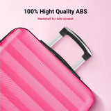 3 Piece Luggage Sets ABS Hardshell Suitcase with Spinner Wheels with 6PC Packing Bags(20/24/28inch)