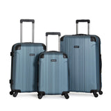 Kenneth Cole REACTION Out of Bounds Lightweight Hardshell 4-Wheel Spinner Luggage, Granite Blue, 3-Piece Set (20