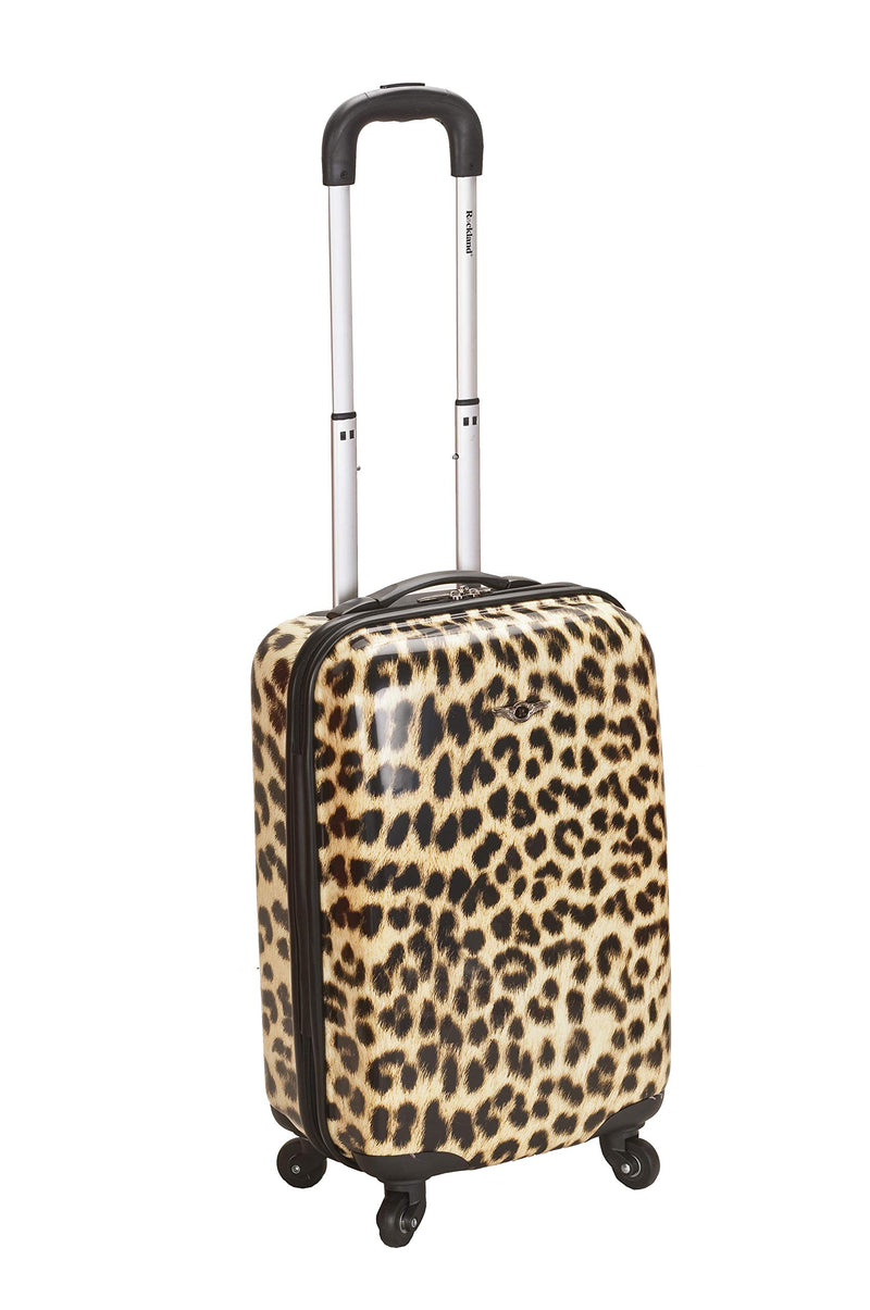 Rockland Safari Hardside Spinner Wheel Luggage, Leopard, Carry-On 20-Inch