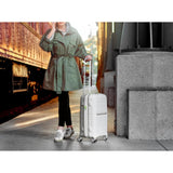 Samsonite Freeform 2-Piece Luggage Set - Carry-On & Large Checked Luggage with Dual Spinner Wheels - Durable Polypropylene Hardshell - TSA Lock, Airline-Approved - Expandable Hard Shell - White/Grey