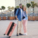 Sweetcrispy Carry on Luggage, Hard Shell ABS Suitcase with Double Spinner Wheels, Lightweight Expandable Rolling Suit Case with TSA Lock, 20 Inch Pale Pink