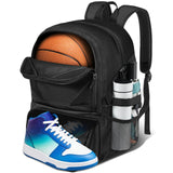 YHXONEOK Basketball Bag, Basketball Backpack with Ball Holder & Shoes Compartment for Soccer Ball Volleyball Football, Large Sports Equipment Bag Backpack for Son Daughter Men Women Black