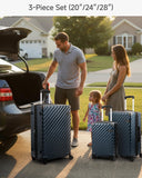 LUGGEX 3 Piece Set Luggage with Spinner Wheels, KVC Polycarbonate Expandable Hard Shell Suitcase (EX-Core, Charcoal Metallic, 3 Piece Sets)