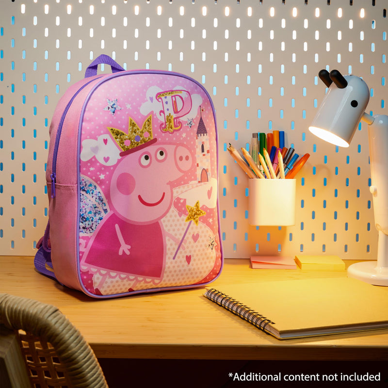 Get Trend Peppa Pig Mini Backpack Kids Toddlers 12x9” Rucksack Kindergarten Bag Preschool Sports Travel Backpacks 3+ Gifts for Kids (Pink Peppa Pig)