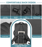 AREYTECO Travel Backpack, 50L Expandable Extra Large Laptop Backpack, Carry On Backpack Water Resistant Business Suitcase Daypack Bag Fits 17 Inch Laptops, Travel Gifts for Men Women, Black