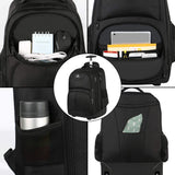 MATEIN Rolling Backpack, 17 inch Water Resistant Wheeled Laptop Backpack, Carry on Luggage Business Bag, Overnight College Computer Bag Trolley Suitcase for Men Women Adults to Travel, Black
